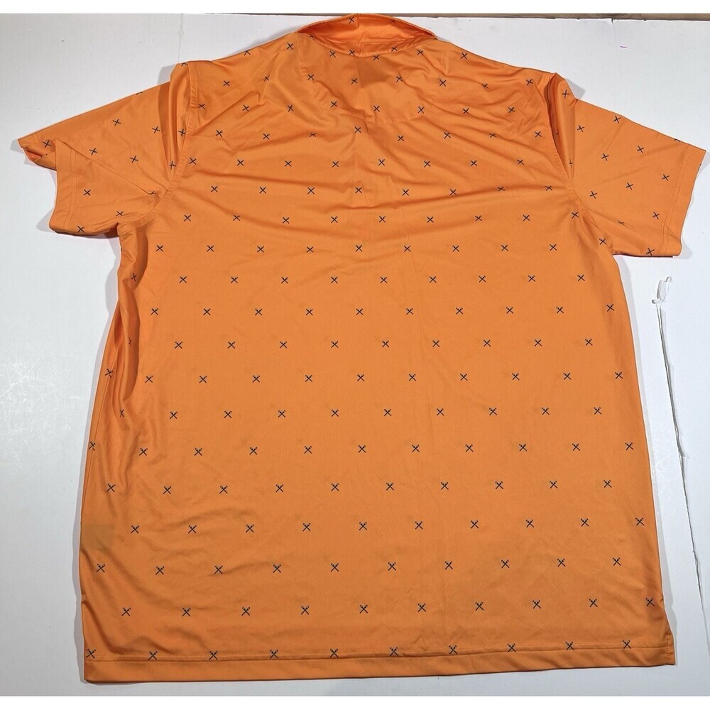 Donald Ross Sport Orange All Over Print Short Sleeve Golf Polo Shirt Men's XL - Picture 8 of 8